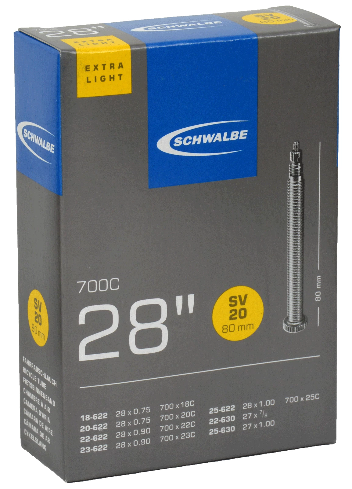 Schwalbe Chambre à Air SV 20 ExtraLight Pour 28 3 Schwalbe Chambre à Air SV 20 ExtraLight Pour 28